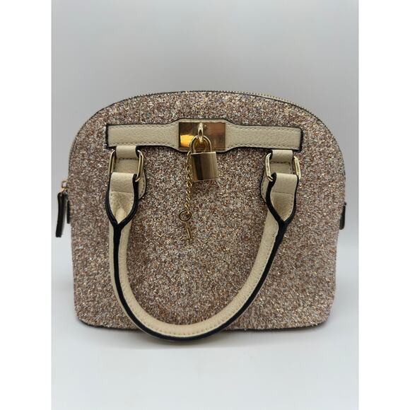 Aldo Sparkly Barland Dome Satchel Champagne - Picture 1 of 5